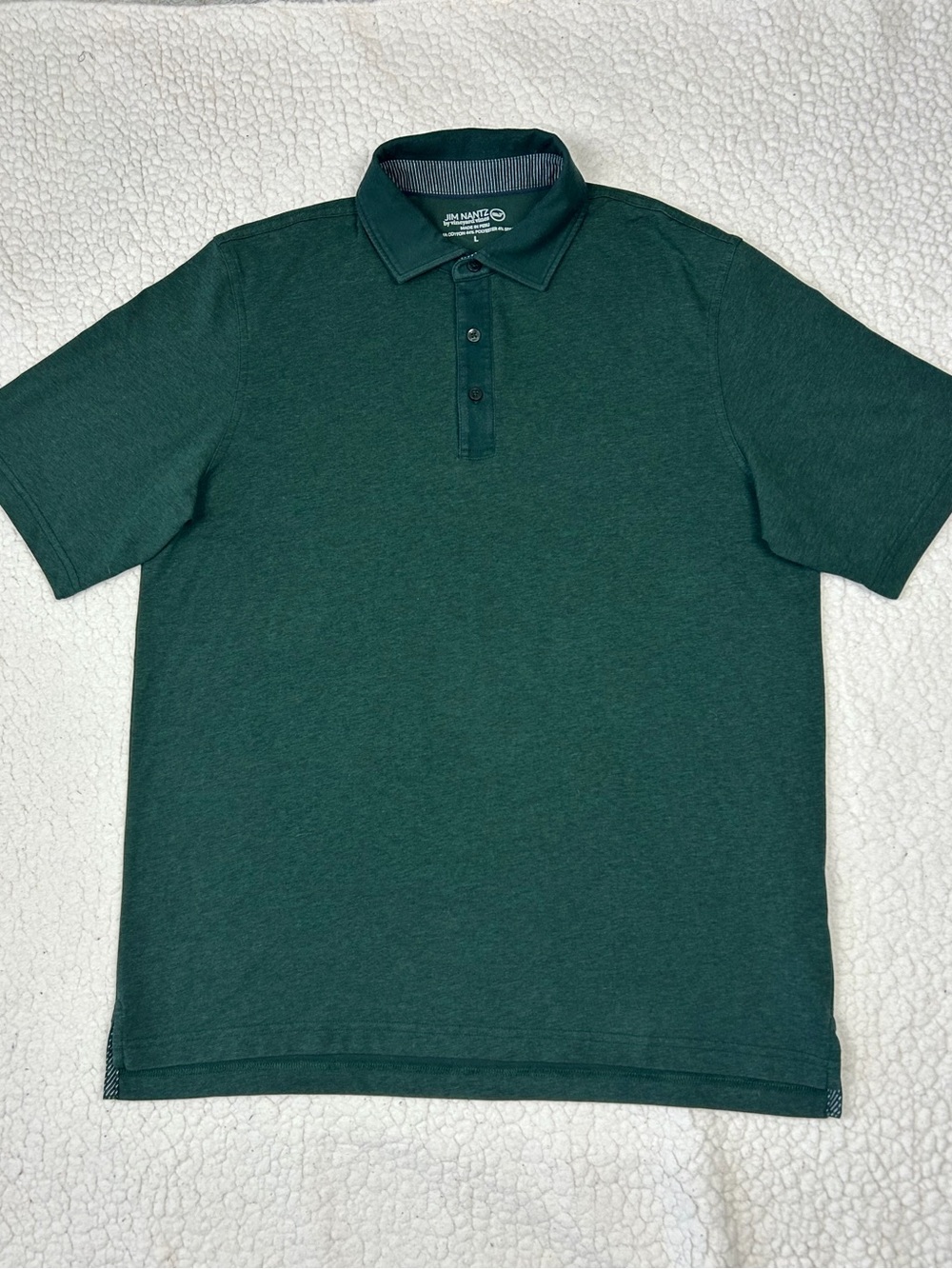 Jim Nantz By Vineyard Vines Polo Shirt Men's L Hunter Green Logo Stretch Golf